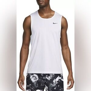 Nike White Athletic Tank Top Moisture-Wicking